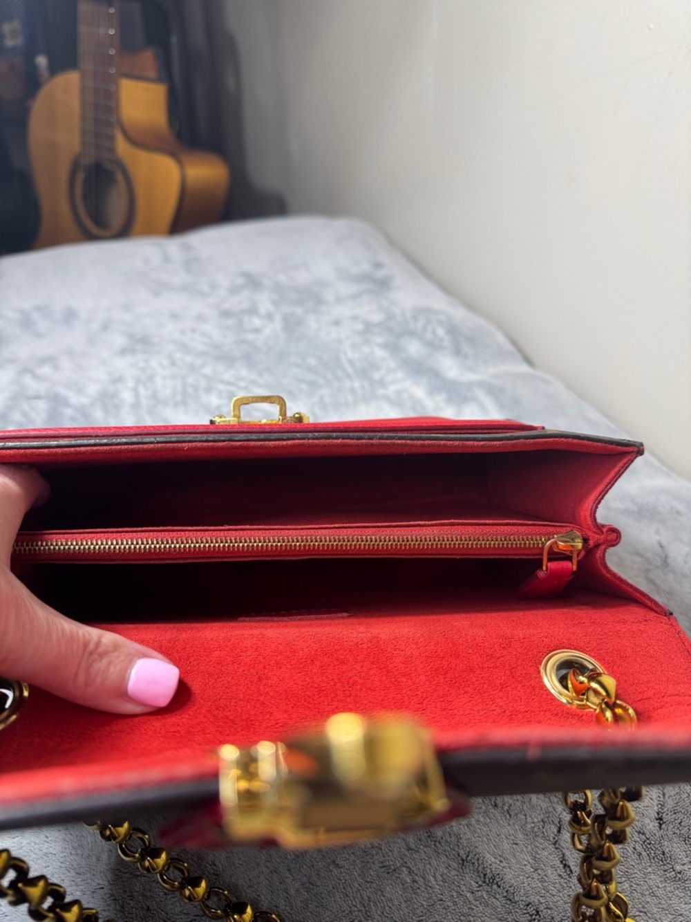 Louis Vuitton Monogram Victoire Cerise Red Chain Shoulder Bag -  Entrupy COA - Picture 13 of 17